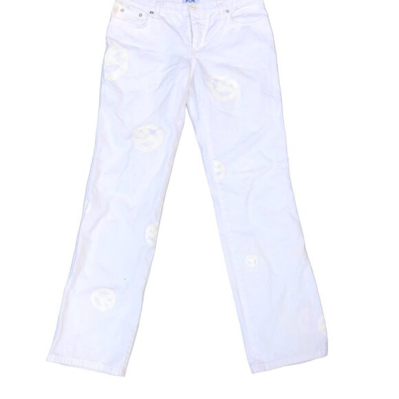 Vintage Moschino Reflective Peace Jeans Size 30 White - Picture 2 of 10